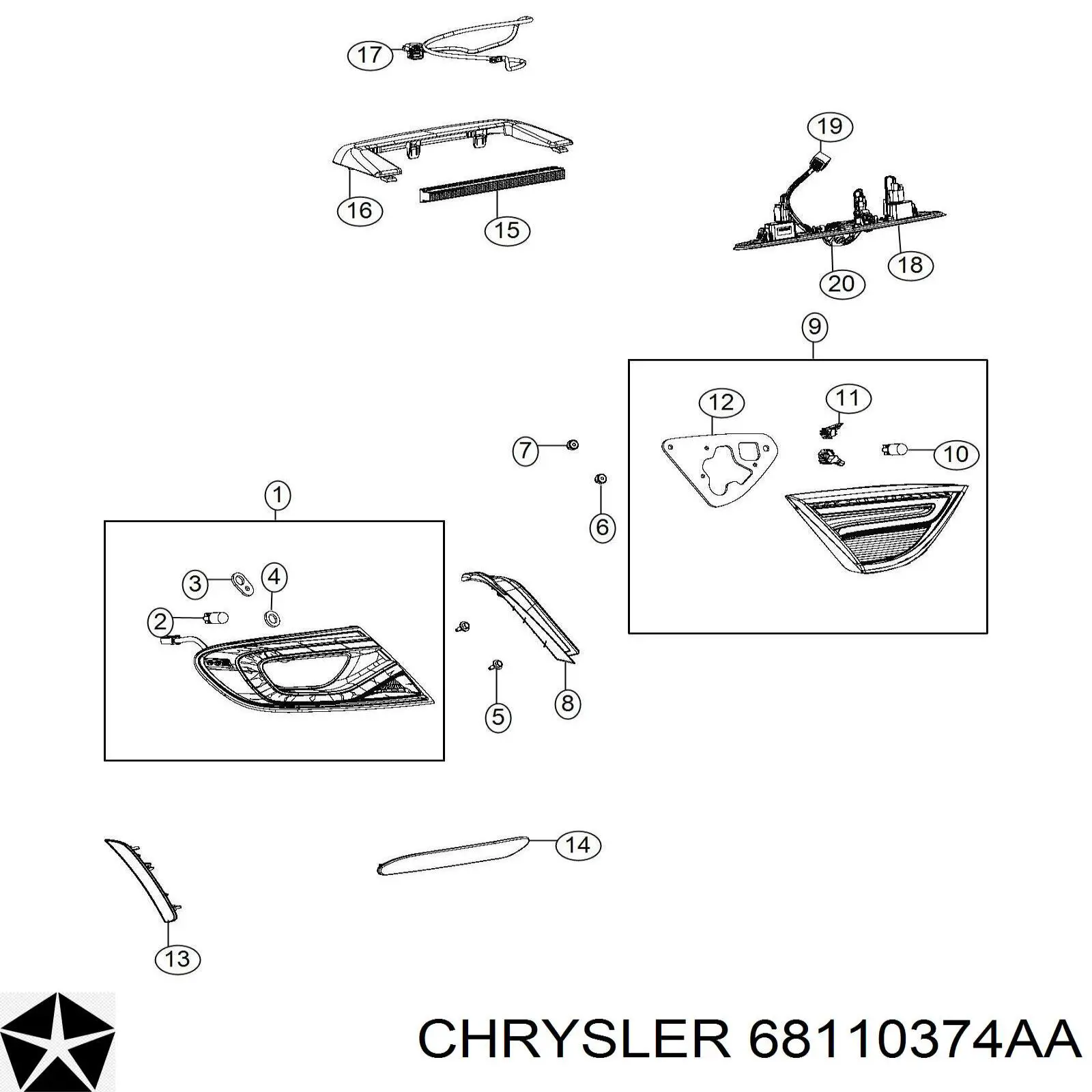 Правый указатель поворота Chrysler 68110374AA цена, от 10.14 USD