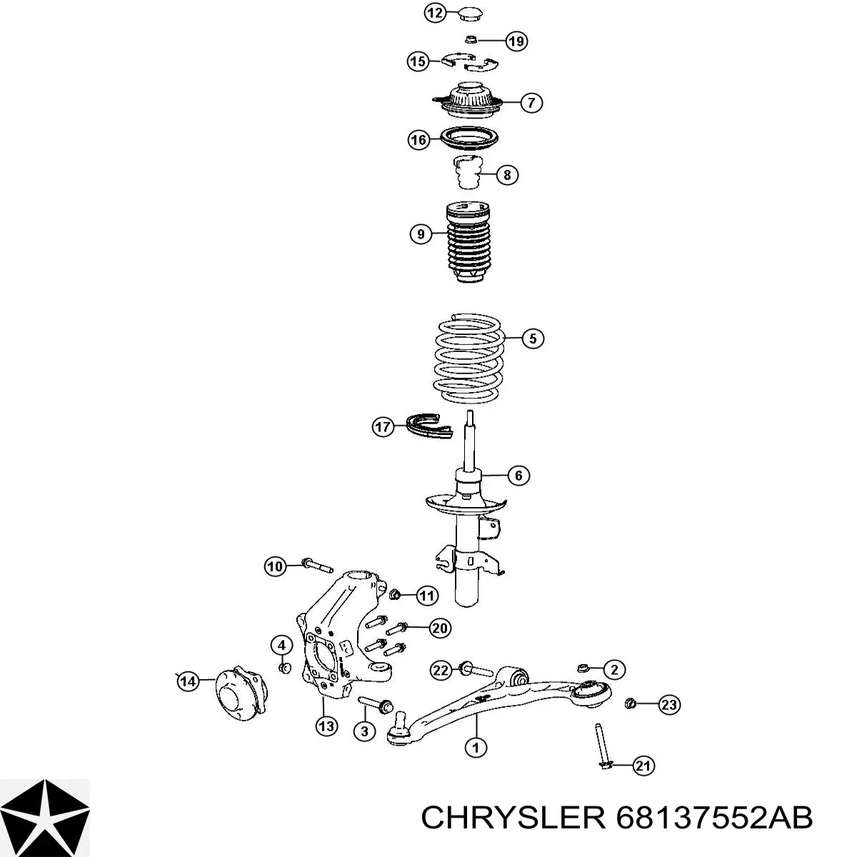 Купить 68137552AB Chrysler Ступица переднего колеса