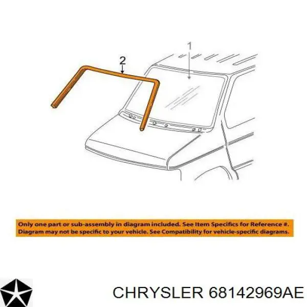 Купить 68142969AB Chrysler Направляющая стекла рамки двери передней левой