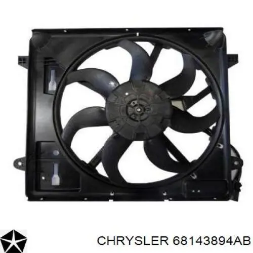 Купить 68143894AB Chrysler Диффузор вентилятора в сборе с мотором и крыльчаткой