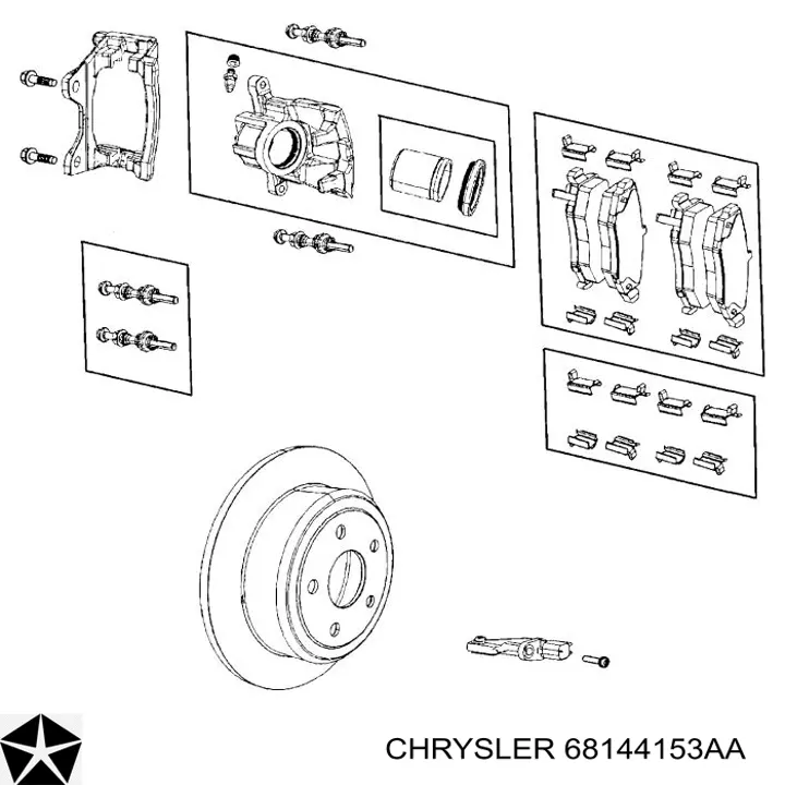 Ремкомплект переднего суппорта 68144153AA Chrysler