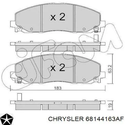 Колодки Chrysler 68144163AF цена, от 66.03 USD