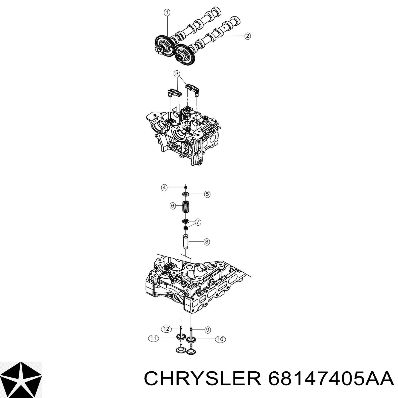 Купить 68147405AA Chrysler Коромысло клапана, рокер