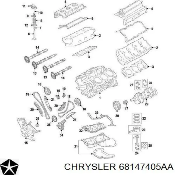 Рокер клапана Chrysler 68147405AA цена, от 14.11 USD