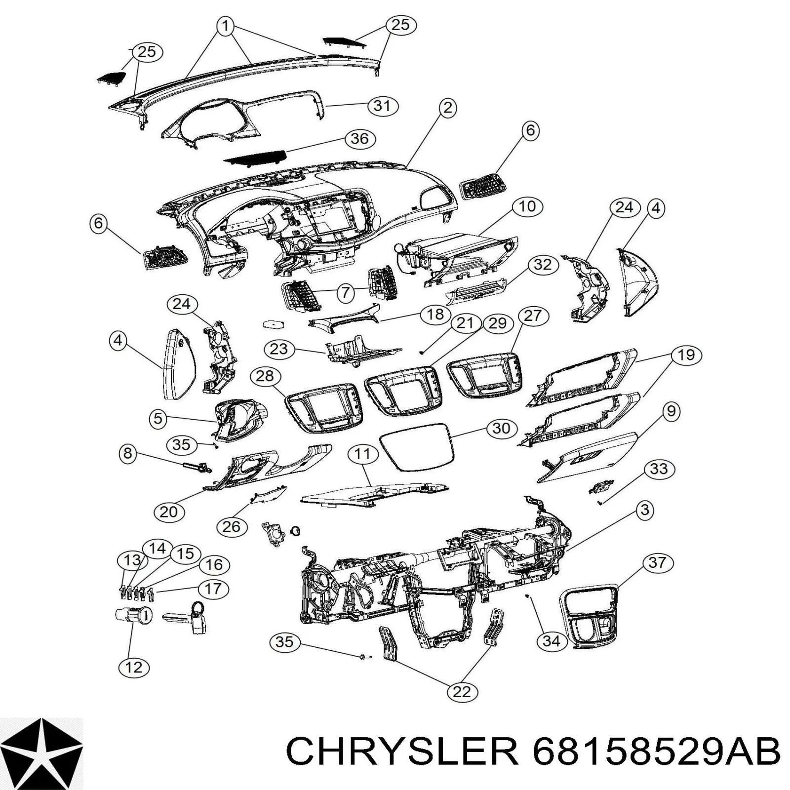  Chrysler 68158529AB цена, от 1.90 USD