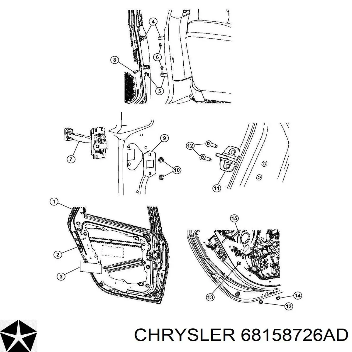 Купить 68158726AD Chrysler Дверь задняя в сборе
