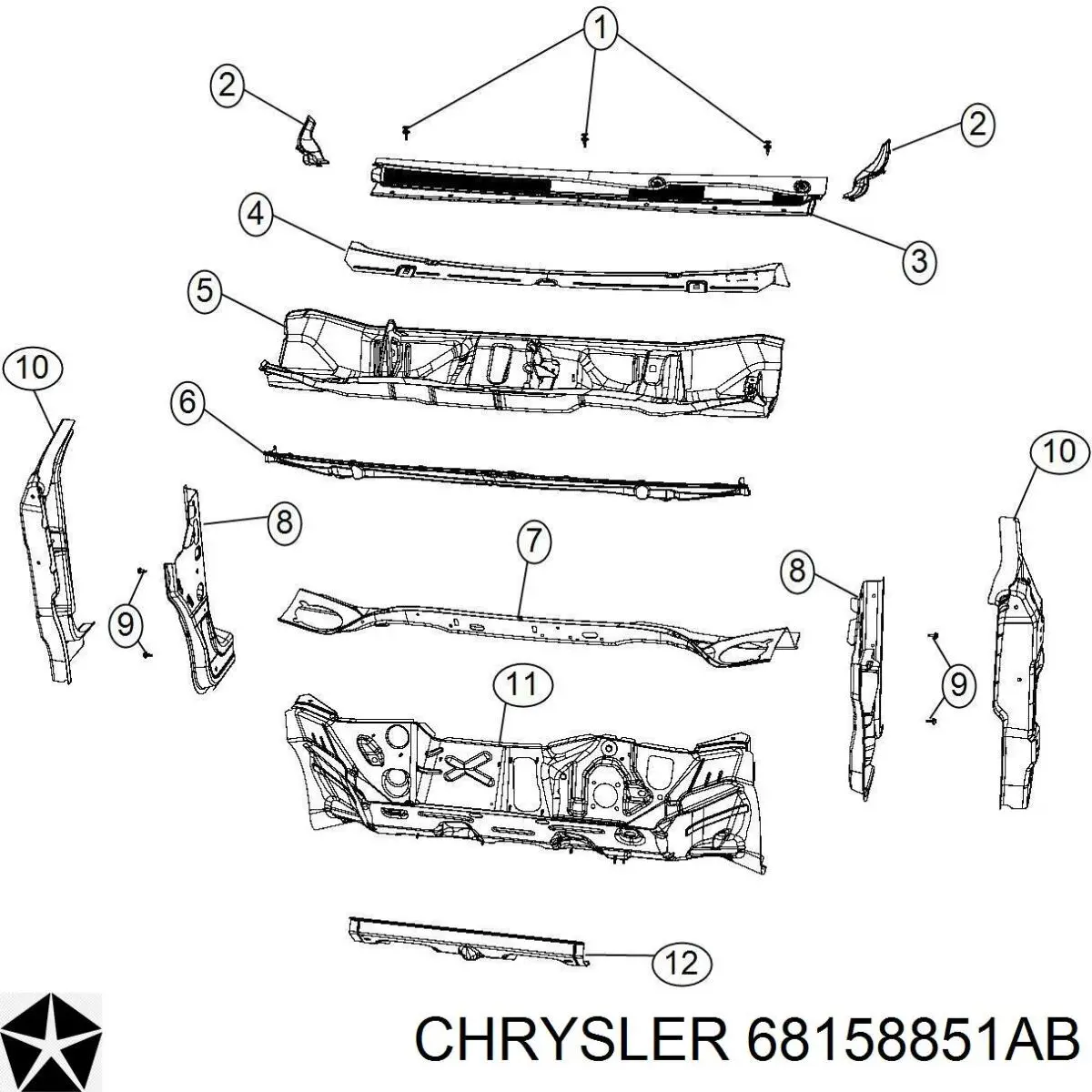  Chrysler 68158851AB цена, от 33.42 USD