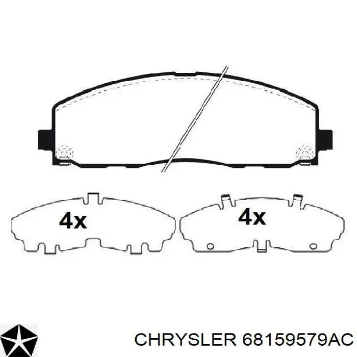 Купить 68159579AC Chrysler Колодки тормозные
