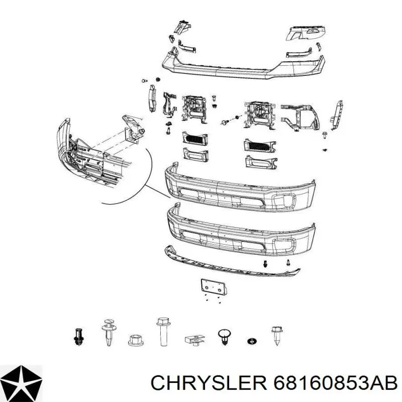 68160853AB Chrysler бампер передний, нижняя часть