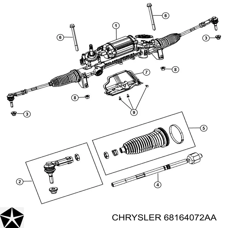 Рулевая тяга 68164072AA Chrysler