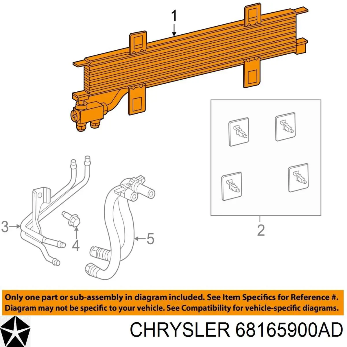 Радиатор охлаждения, АКПП/КПП 68165900AD Chrysler