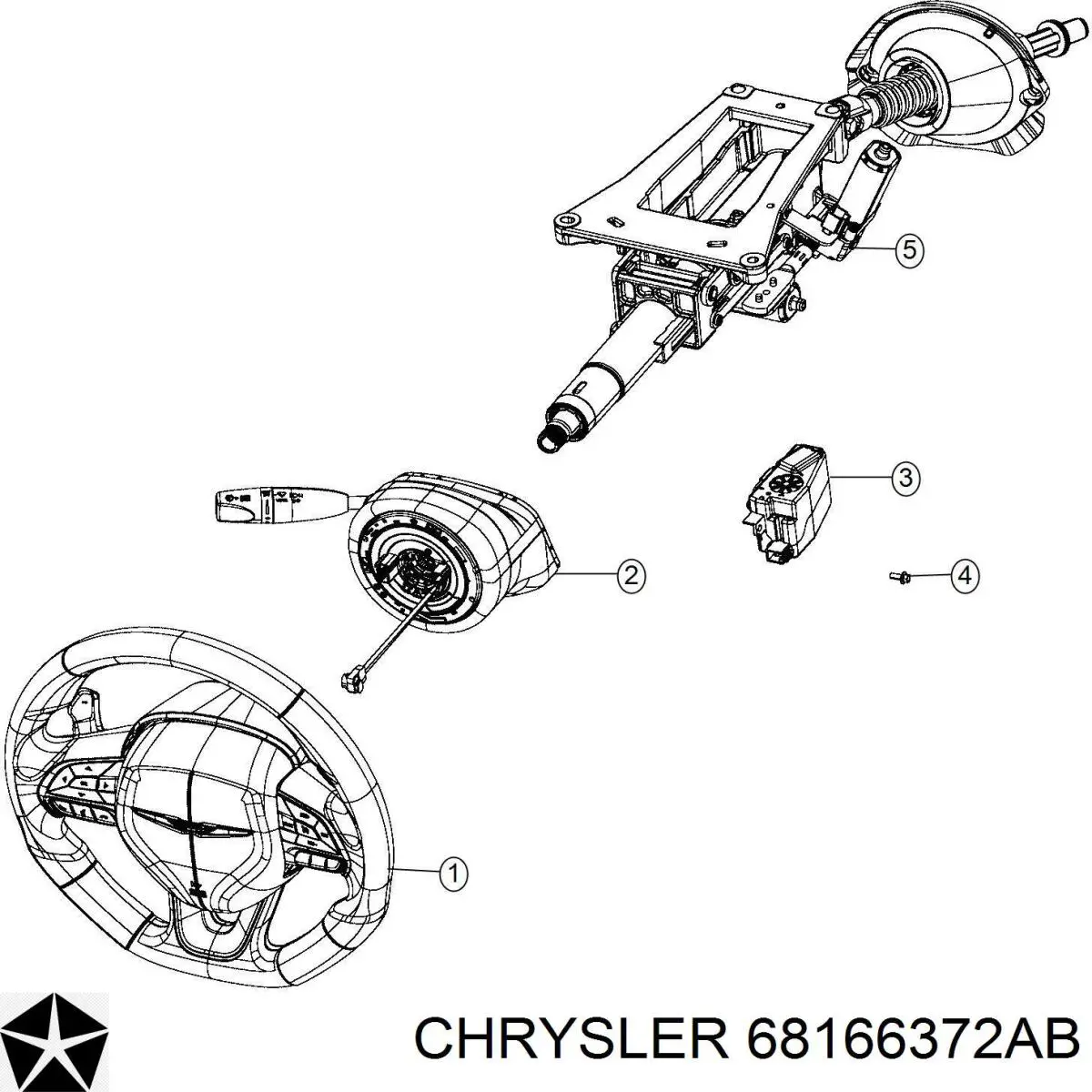 Купить 68166372AB Chrysler Механизм блокировки рулевого колеса