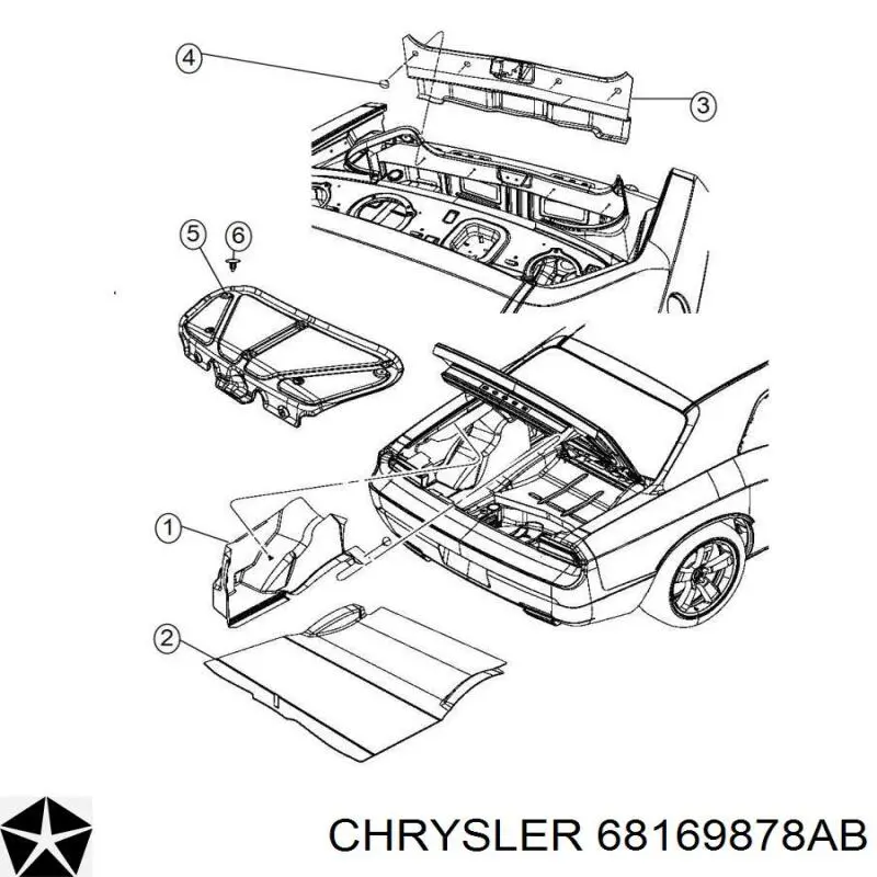 68169878AA Chrysler Коврик багажного отсека