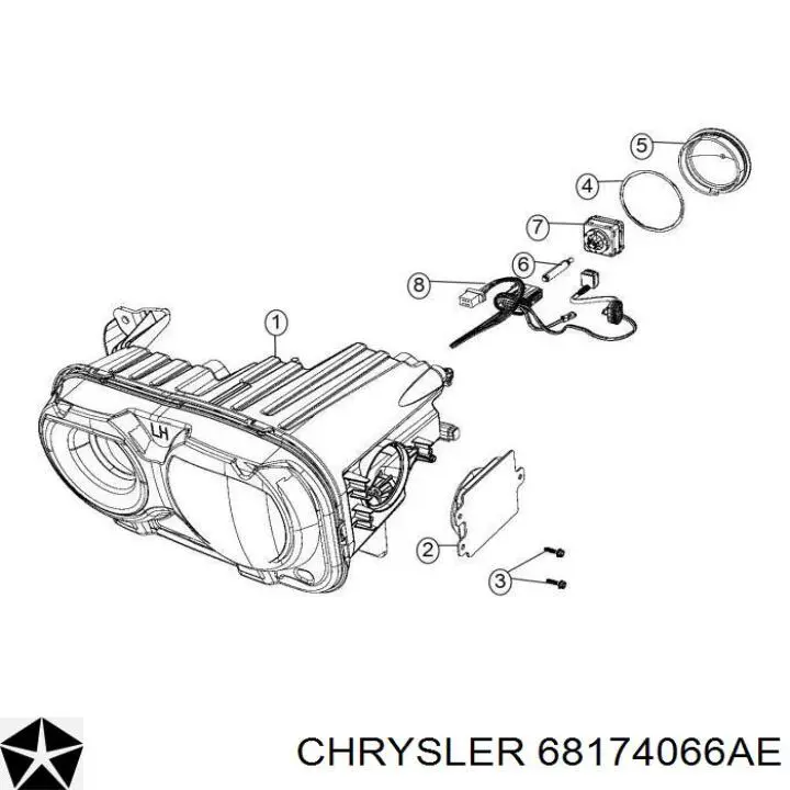 Фара левая Chrysler 68174066AC цена, от 305.04 USD
