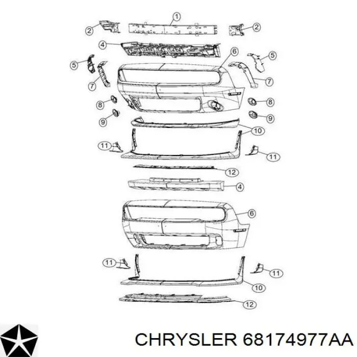 Энергопоглотитель переднего бампера Fiat/Alfa/Lancia K68174977AA цена, от 133.14 USD