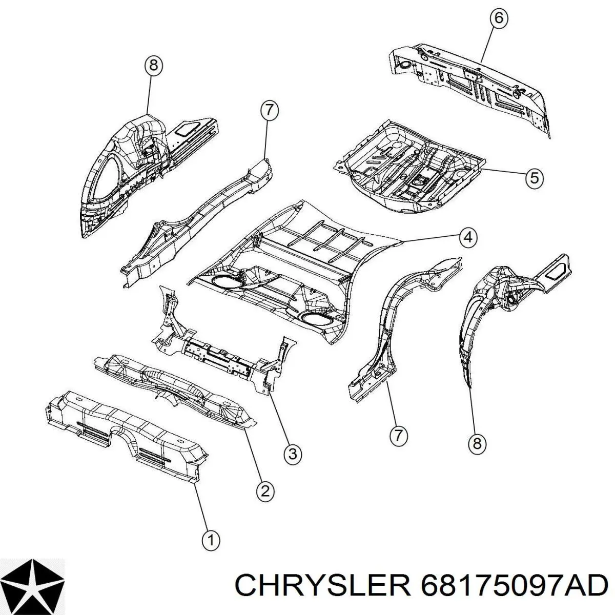 68175097AD Chrysler Панель багажного отсека
