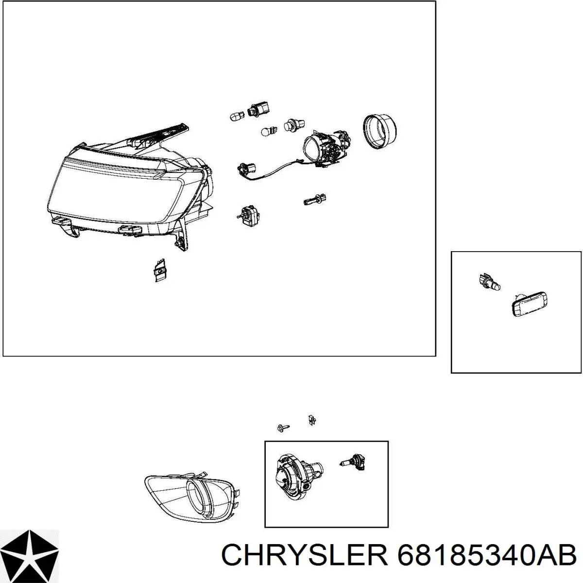 Фара правая 05182552AB Chrysler