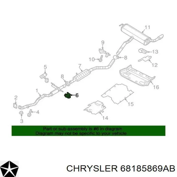 68185869AA Chrysler подушка глушителя