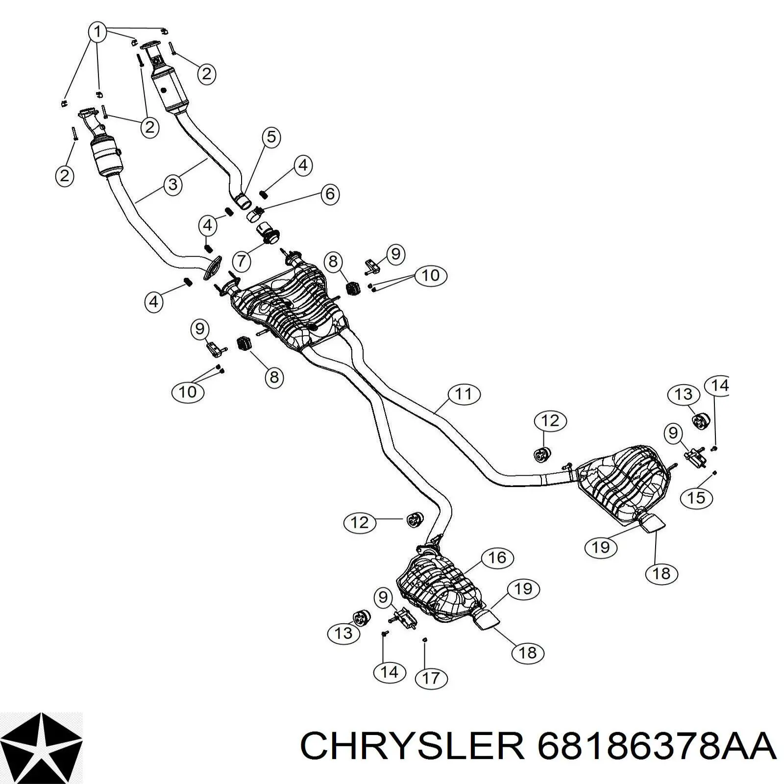 68186378AA Chrysler Выхлопная труба