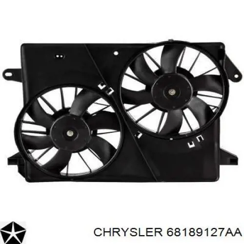 Купить 55111482AC Chrysler Диффузор вентилятора в сборе с мотором и крыльчаткой