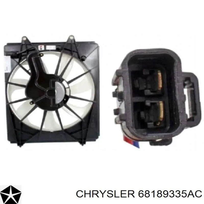 Купить 68217820AB Chrysler Диффузор вентилятора в сборе с мотором и крыльчаткой