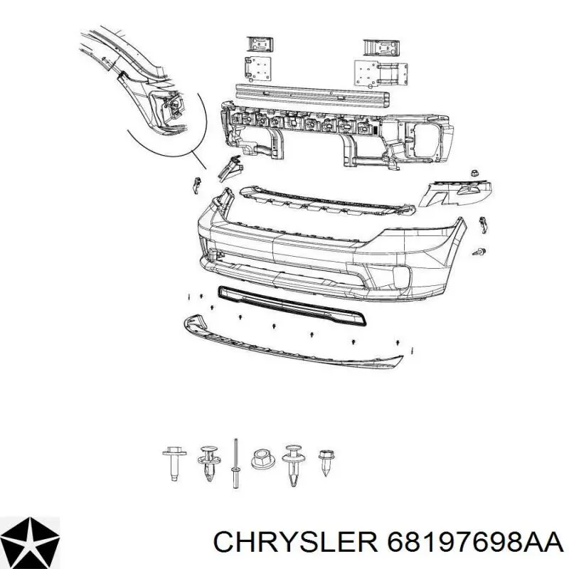 68197698AA Chrysler передний бампер