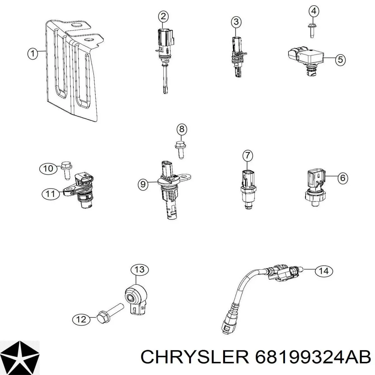 Купить 68199324AB Chrysler Датчик MAP