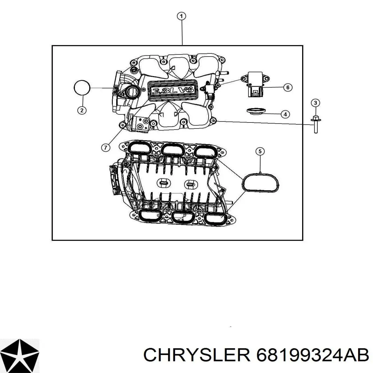 Датчик абсолютного давления 68199324AB Chrysler