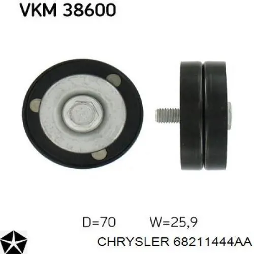 Натяжной ролик Chrysler 68211444AA цена, от 16.18 USD