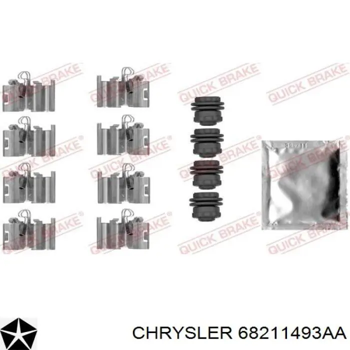 68211493AA Chrysler sapatas do freio traseiras de disco