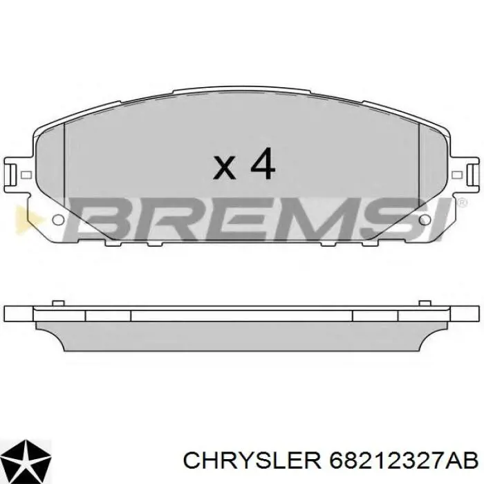 Колодки тормозные передние дисковые CHRYSLER 68212327AB