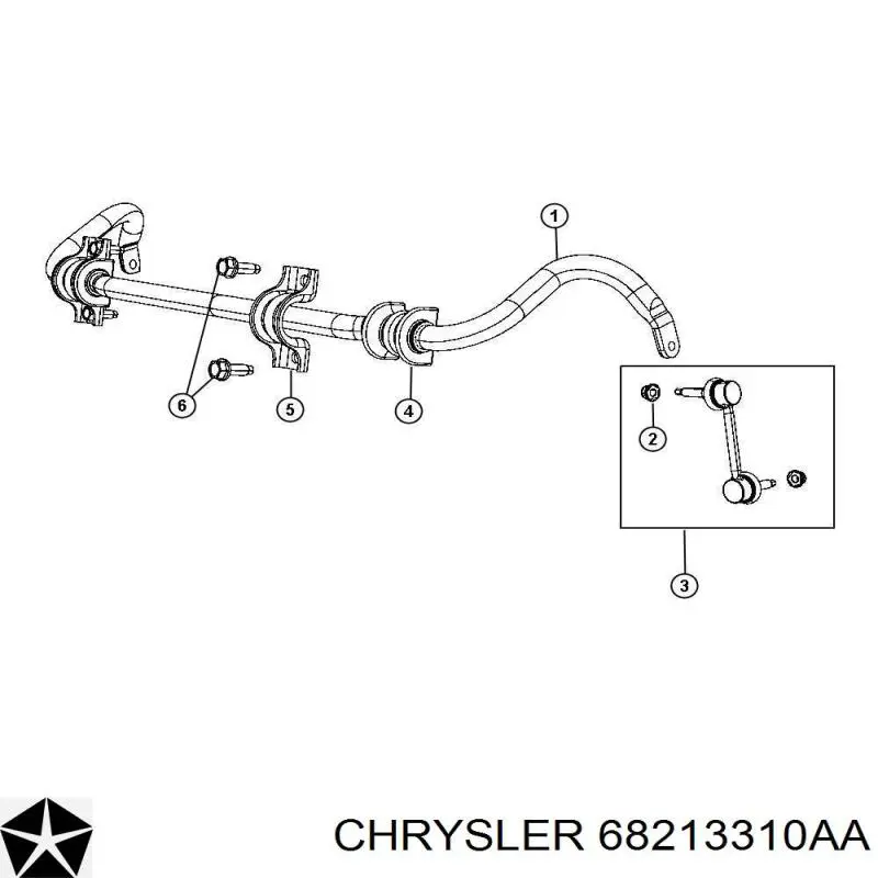 68213310AA Chrysler bucha de estabilizador dianteiro