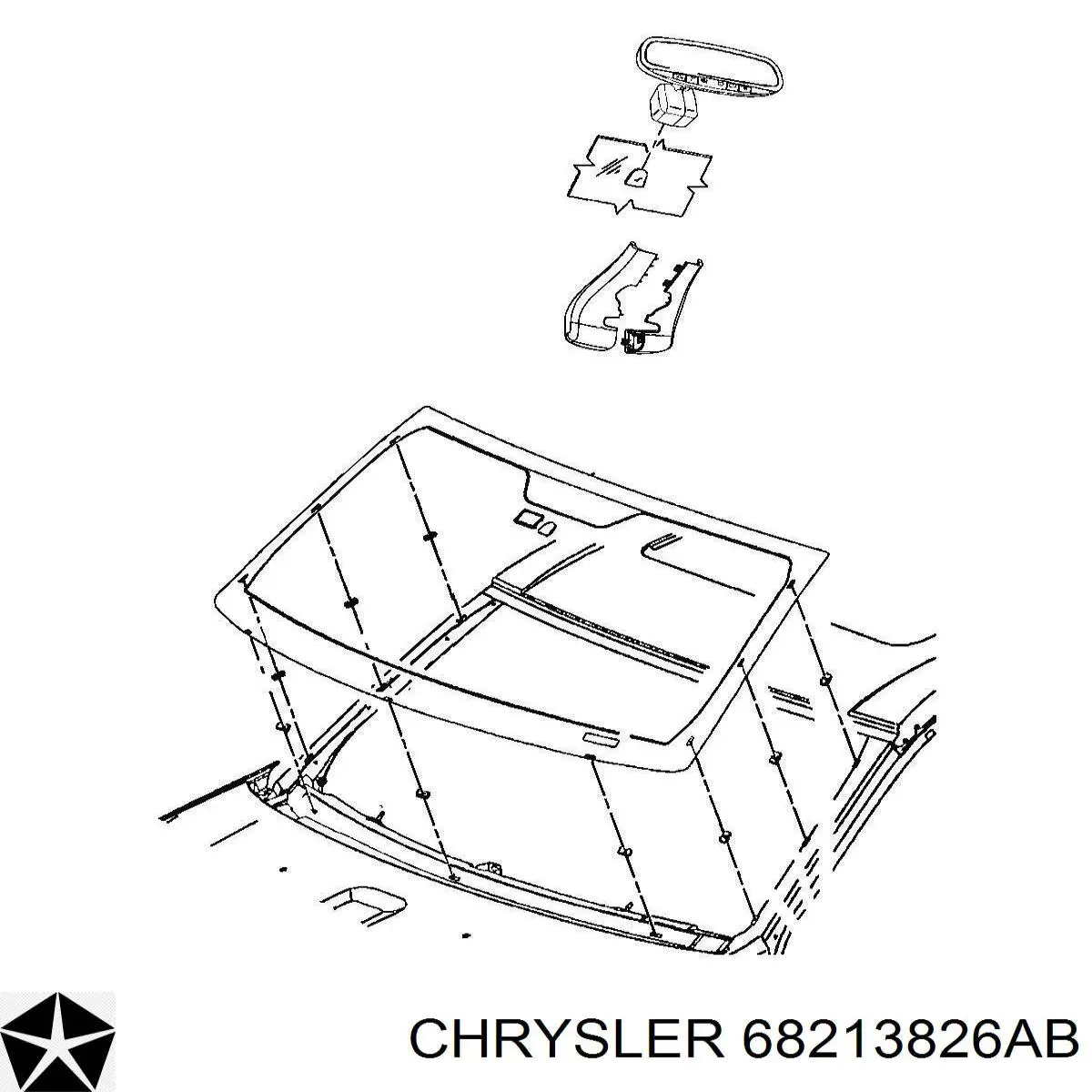 Лобовое стекло 68213826AB Chrysler