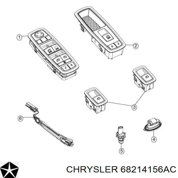 Кнопка подъемника заднего стекла K68214156AB Fiat/Alfa/Lancia