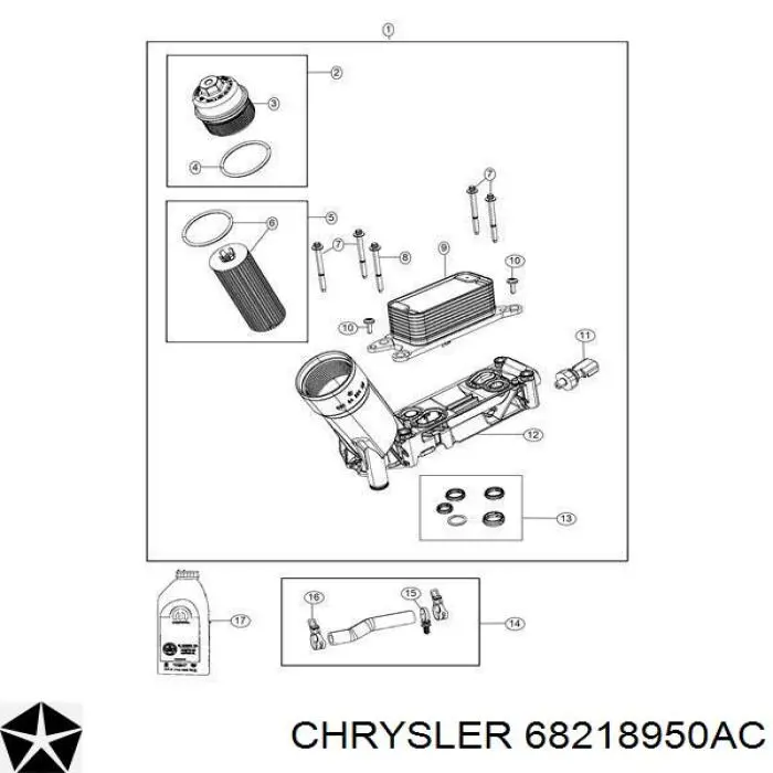 68218950AC Chrysler óleo para motor