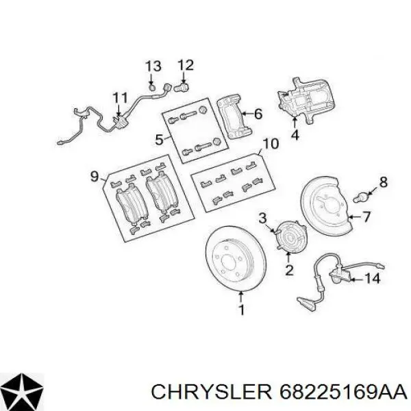 Супорт тормзной Chrysler 68225169AB цена, от 25.34 USD