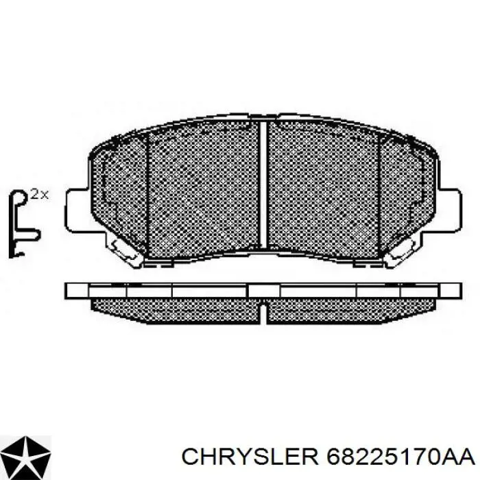 Передние тормозные колодки 68225170AA Chrysler