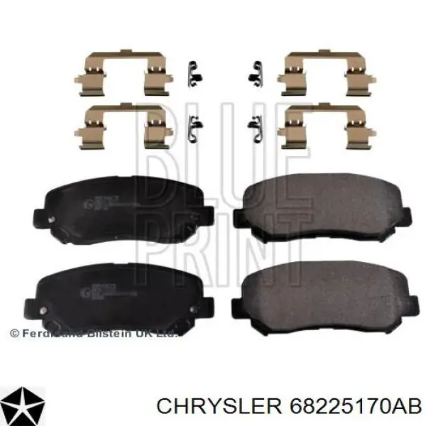 68225170AB Chrysler sapatas do freio dianteiras de disco