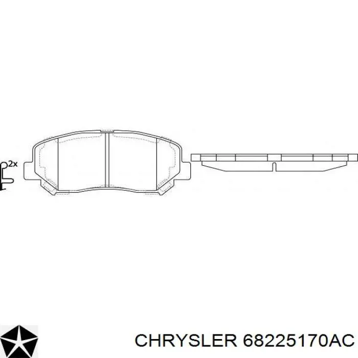 68225170AC Chrysler колодки тормозные передние дисковые