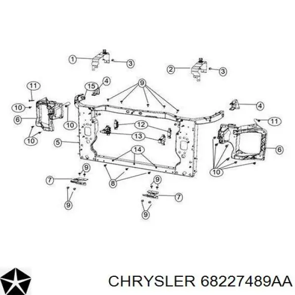 Рамка радиатора 68227489AA Chrysler