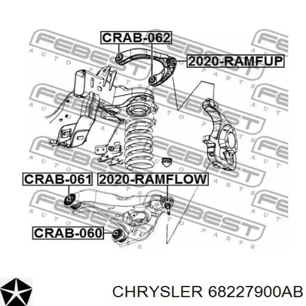 68227900AB Chrysler рычаг передней подвески верхний правый