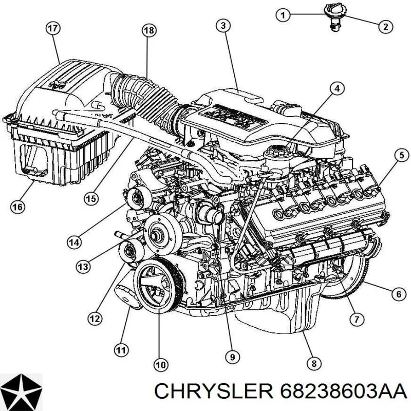 68238603AA Chrysler катушка