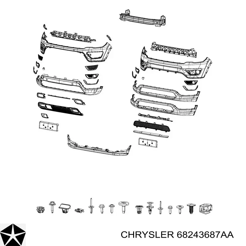 Шина бампера переднего Chrysler 68243687AB цена, от 140.39 USD