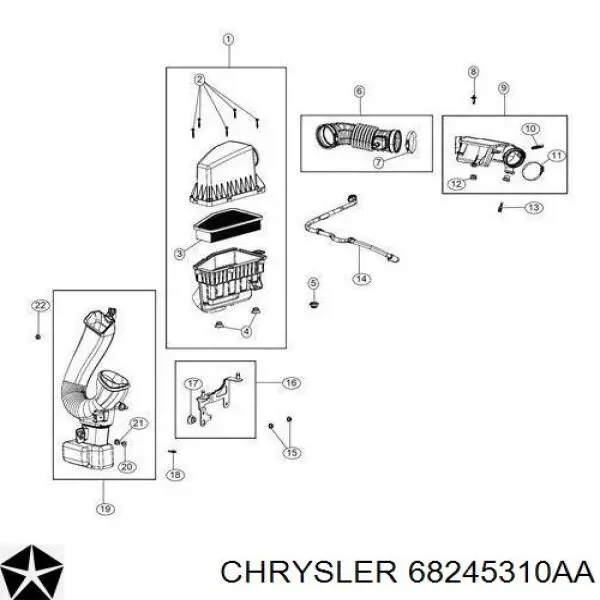 Воздушный фильтр 68245310AA Chrysler