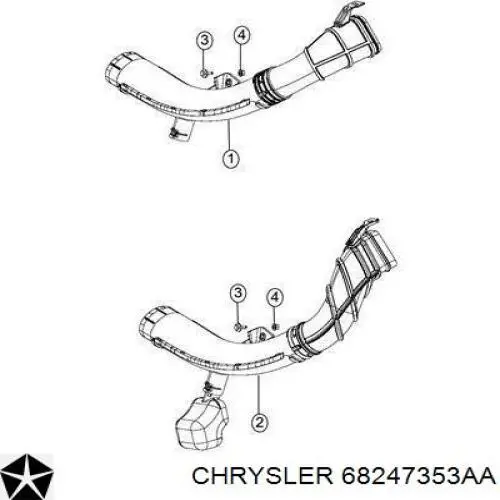 68247353AA Chrysler tomada de ar de filtro de ar