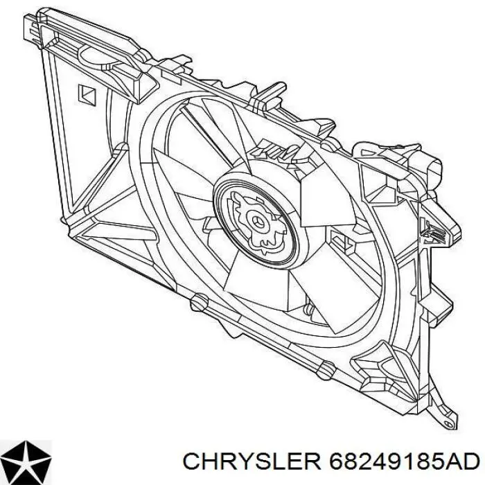 68249185AD Chrysler difusor do radiador de esfriamento, montado com motor e roda de aletas