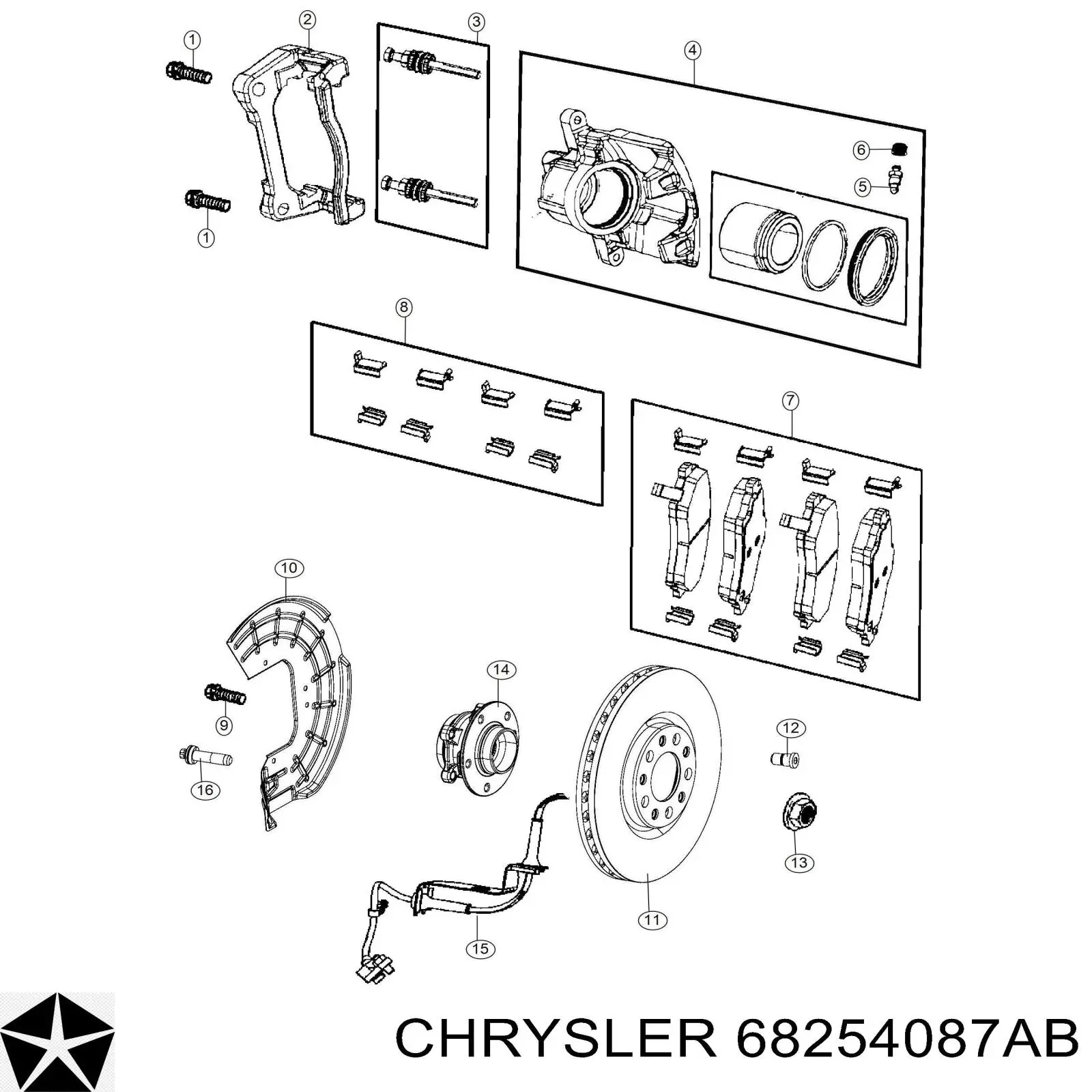 Передние тормозные диски 68254087AB Chrysler