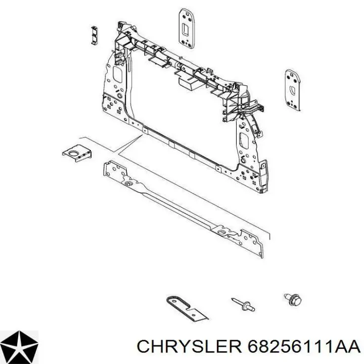 68256111AA Chrysler consola de suporte do radiador superior