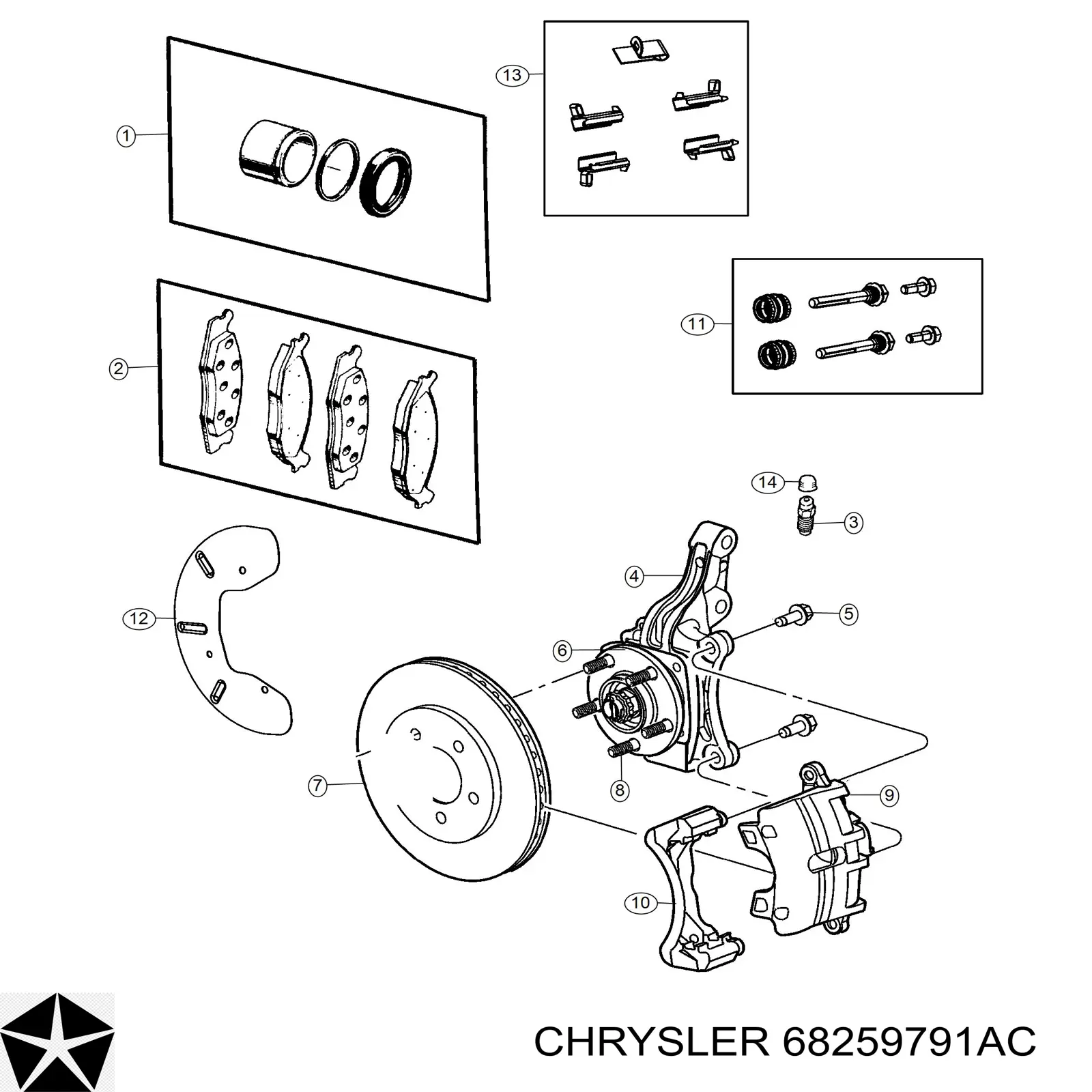 Передний тормозной диск Chrysler 68259791AC
