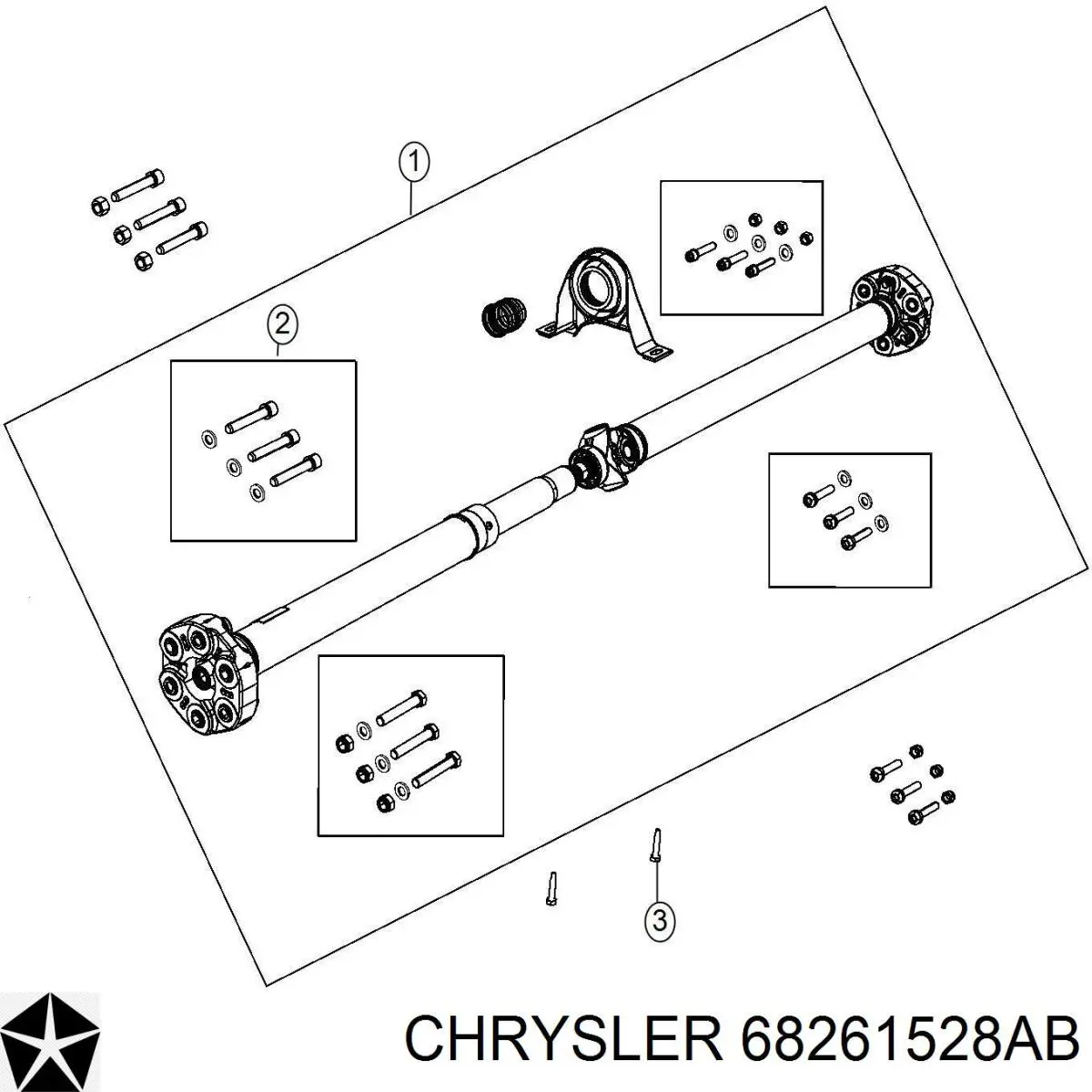 68261528AB Chrysler Карданный вал заднего моста